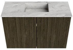 Mondiaz Joya DLux 60cm toiletmeubel shadow met wastafel faye midden zonder kraangat glace