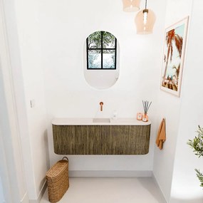Mondiaz Joya DLux 125cm toiletmeubel ronding links/rechts dusk met wastafel faye midden zonder kraangat meli