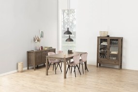 stoel BALTEA velours oud-roze / poten zwart - modern voor woonkamer / eetkamer