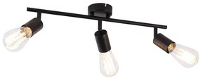 QAZQA Moderne Spot / Opbouwspot / Plafondspot zwart 3-lichts verstelbaar - Facil Modern E27 Binnenverlichting Lamp