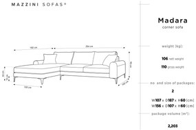 4.5-zitshoekbank Madara links velvet | Mazzini Sofas