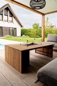 Cosibridge vuurtafel 140x80 cm. - Black/Teak - Incl. gratis glasset