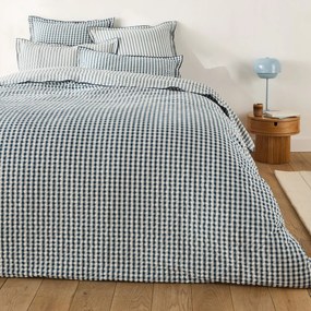 Dekbedovertrek katoen seersucker, Cottage blauw