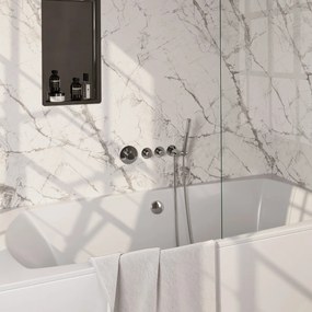 Brauer Stripe inbouw badkraan met badvulcombinatie en staafhanddouche chroom