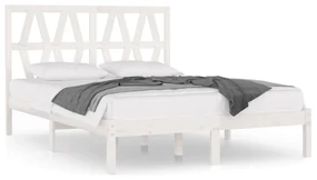 vidaXL Bedframe massief grenenhout wit 120x190 cm 4FT Small Double