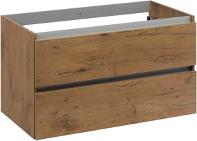Saqu Gaia voorgemonteerd badmeubel met aluminium greeplijst incl. wastafel 100x51,5cm wild eiken