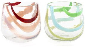Vaas in transparant glas met motiefjes, Spezita