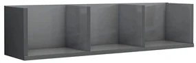 vidaXL Cd-wandschap 75x18x18 cm bewerkt hout hoogglans grijs