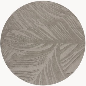 Handgetuft hoog-laag wollen vloerkleed Lino Leaf