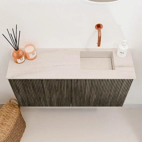 Mondiaz Joya DLux 80cm toiletmeubel shadow met wastafel faye rechts zonder kraangat meli