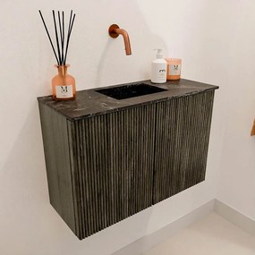 Mondiaz Joya DLux 60cm toiletmeubel shadow met wastafel faye midden zonder kraangat lava