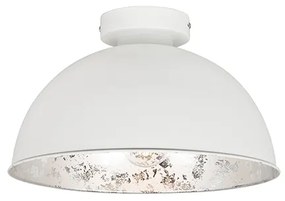 Plafondlamp wit met zilver 30 cm - Magna Basic Landelijk / Rustiek E27 rond Binnenverlichting Lamp