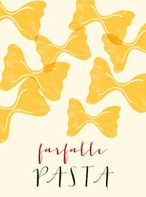 Ilustratie Farfalle Italian pasta. Farfalle poster illustration., Alina Beketova