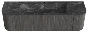 Mondiaz Kurve-dlux 160cm badmeubel ronding links/rechts shadow met 1 lade en 2 deuren en wastafel big medium midden 1 kraangat lava
