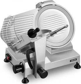 VEVOR elektrische universele snijmachine 400 W, vleessnijmachine, afneembaar mes van 30 cm van koolstofstaal en opvangbak, instelbare snijdikte van 0–15 mm, voor bevroren vlees, ham en stokbrood.