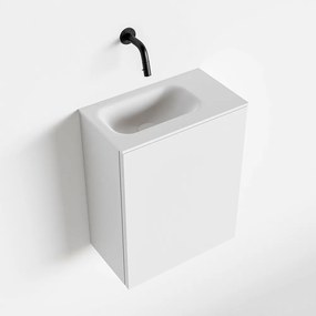 Zaro Polly toiletmeubel 40cm mat wit met witte wastafel zonder kraangat links