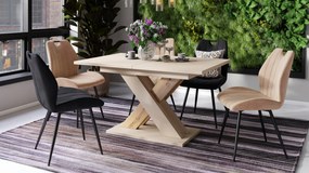 KARO Bruin beige / artisan eik - MODERNE UITSCHUIFBARE TAFELOP 180 cm!