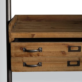 Wandrek Metaal Met Hout - 78x40x180cm.