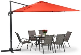Garden Point rode Siena parasol 3x3m