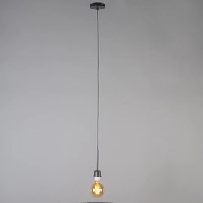 Stoffen Eettafel / Eetkamer Moderne hanglamp zwart met kap 45 cm wit - Combi 1 Design, Modern E27 rond Binnenverlichting Lamp