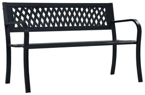 vidaXL Tuinbank 125 cm staal zwart