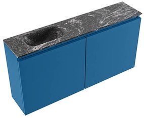 Mondiaz Ture DLux toiletmeubel 100cm jeans met wastafel lava links zonder kraangat