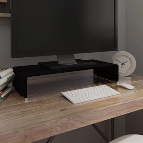 vidaXL TV-meubel/monitorverhoger zwart 60x25x11 cm glas