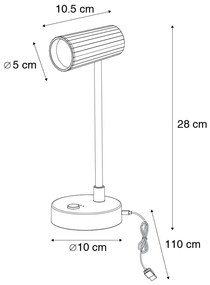 Tafellamp wit incl. LED 3-staps dimbaar oplaadbaar - Telescoop Modern Binnenverlichting Lamp