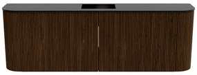 Mondiaz Joya 125cm toiletmeubel ronding links/rechts walnut met wastafel faye midden 1 kraangat urban