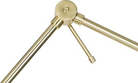 Vloerlamp goud verstelbaar met kap beige van teddy stof 50cm - Editor