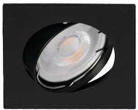 Sapho Navi vierkante inbouwspot 10W zwart mat