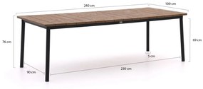 Apple Bee Milou 240cm dining tuinset 7-delig