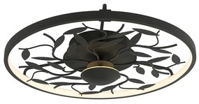 LED Art Deco plafonnière zwart 3-staps dimbaar - Bota Art Deco rond Binnenverlichting Lamp
