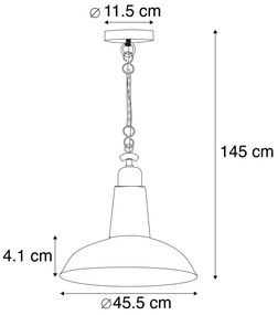 Eettafel / Eetkamer Set van 2 industriële hanglampen zwart - Warrior Industriele / Industrie / Industrial, Retro E27 rond Binnenverlichting Lamp