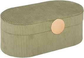 Atmosphera Enya Juwelendoos– 13x10x25 cm – Fluweel Groen – Spiegel – Uitneembaar Compartiment – Sieraden Organizer
