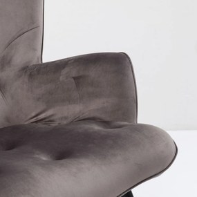 Kare Design Vicky Velvet Fauteuil Fluweel Grijs