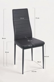 Set 4 Lauter Kunstlederen Stoelen