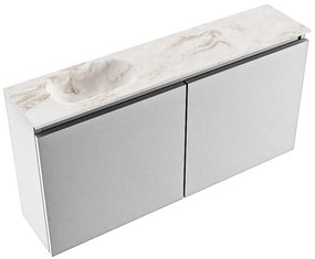 Mondiaz Ture DLux toiletmeubel 100cm plata met wastafel frappe links met kraangat