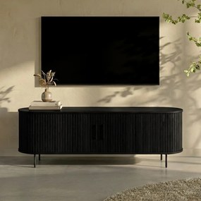 Zwart Tv-meubel Ovaal 150 Cm - 150x40x55cm.