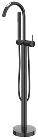 IVY Bond Badmengkraan vrijstaand met draaibare uitloop, slang 150cm en Staafhanddouche Zwart chroom PVD 6303067