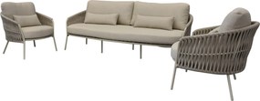 Sarenza stoel bank loungeset 3 delig zand rope latte frame