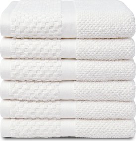 Handdoek Soft Popcorn Collectie – 6 stuks – 50×90 – wit