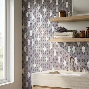 Zelfklevende Mozaïektegels Metaal | Picket Paars | 30×30 cm | Keuken, Bad &amp; WC