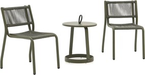 Bistro- en balkonset Manifesto  | 2 personen aluminium | Tuinset stapelbaar | 3-delig | Kees Smit Tuinmeubelen