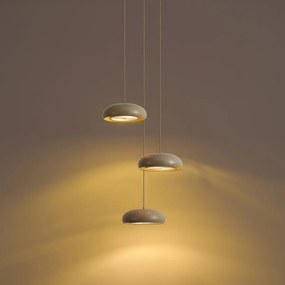 Retro hanglamp taupe met metalen kap 6-lichts - Macaron