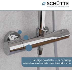 Schutte Aquaduct regendoucheset met thermostatische kraan chroom