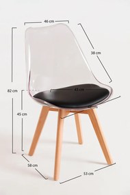 Set 4 Stoelen Synk Transparante Zitting