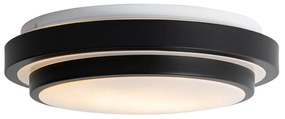 Buitenlamp Moderne plafondlamp zwart met wit 35 cm IP44 - Walden Modern E27 IP44 Buitenverlichting rond Lamp