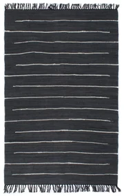 vidaXL Vloerkleed chindi handgeweven 120x170 cm katoen antraciet