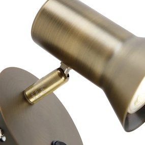 Wandspot brons draai- en kantelbaar met schakelaar - Karin 1
